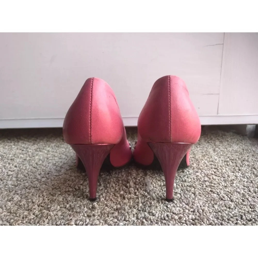 Marc Jacobs‎ 8 Leather Gem Peep Toe Pumps Heels